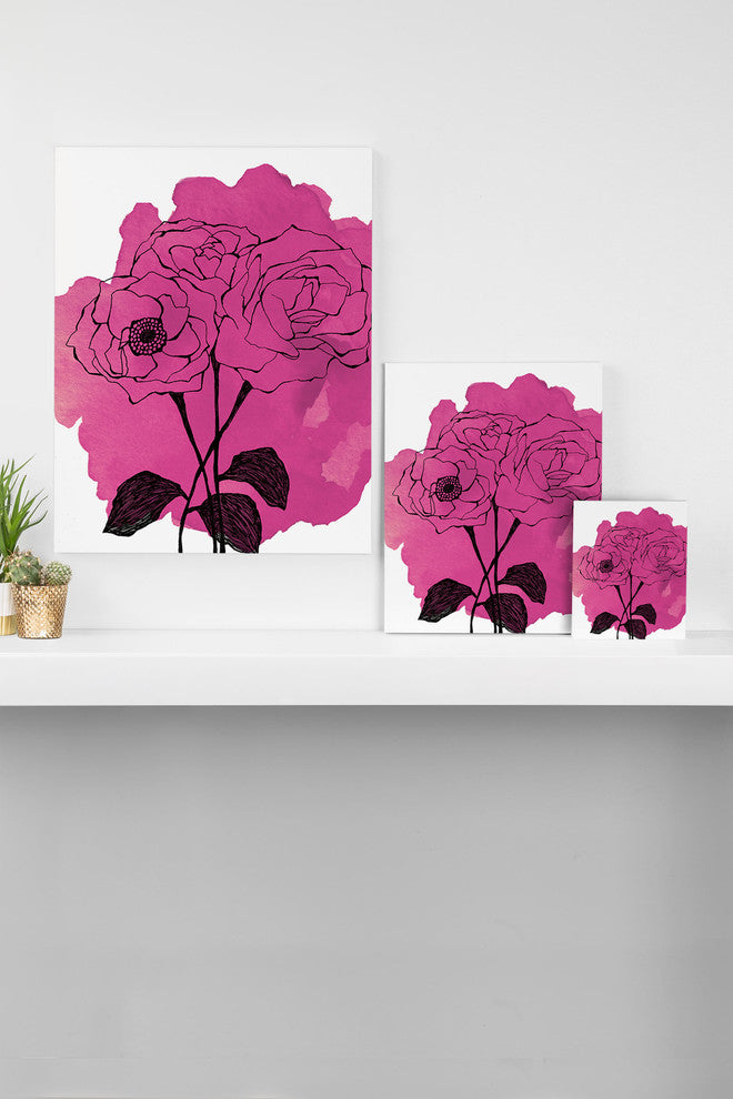 Deny Designs Morgan Kendall Pink Spray Roses Art Canvas