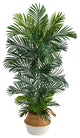 T2927 5 Areca Artificial Palm Tree in Boho Chic Handmade Planter UV Resistant