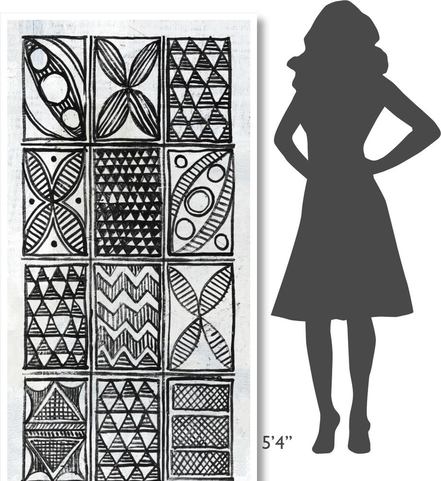 "Patterns of the Amazon III BW" Digital Paper Print by Kathrine Lovell, 38"x74"