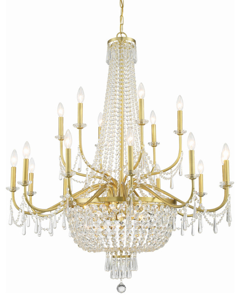 Crystorama Lighting Group HWD-7722 Haywood 40"W 22 Light Crystal - Aged Brass
