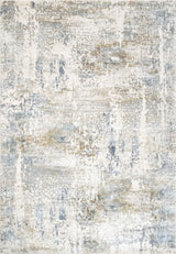 Quartz Ivory and Blue Area Rug, 3.11'x5.7'