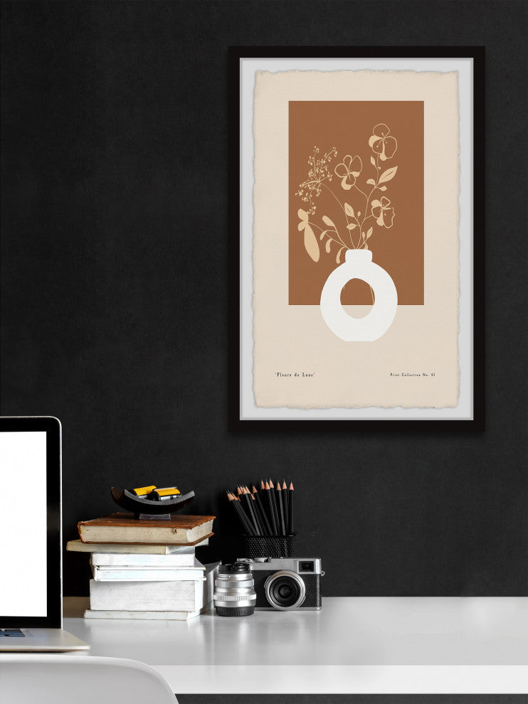 "Fleurs de Lune" Framed Painting Print, 20x30