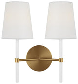 Monroe 2-Light Wall Sconce, Burnished Brass