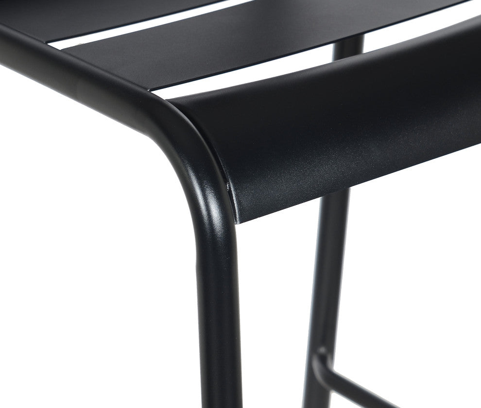 Dana Stackable Outdoor Patio Barstool, Frosted Black, Set of 4