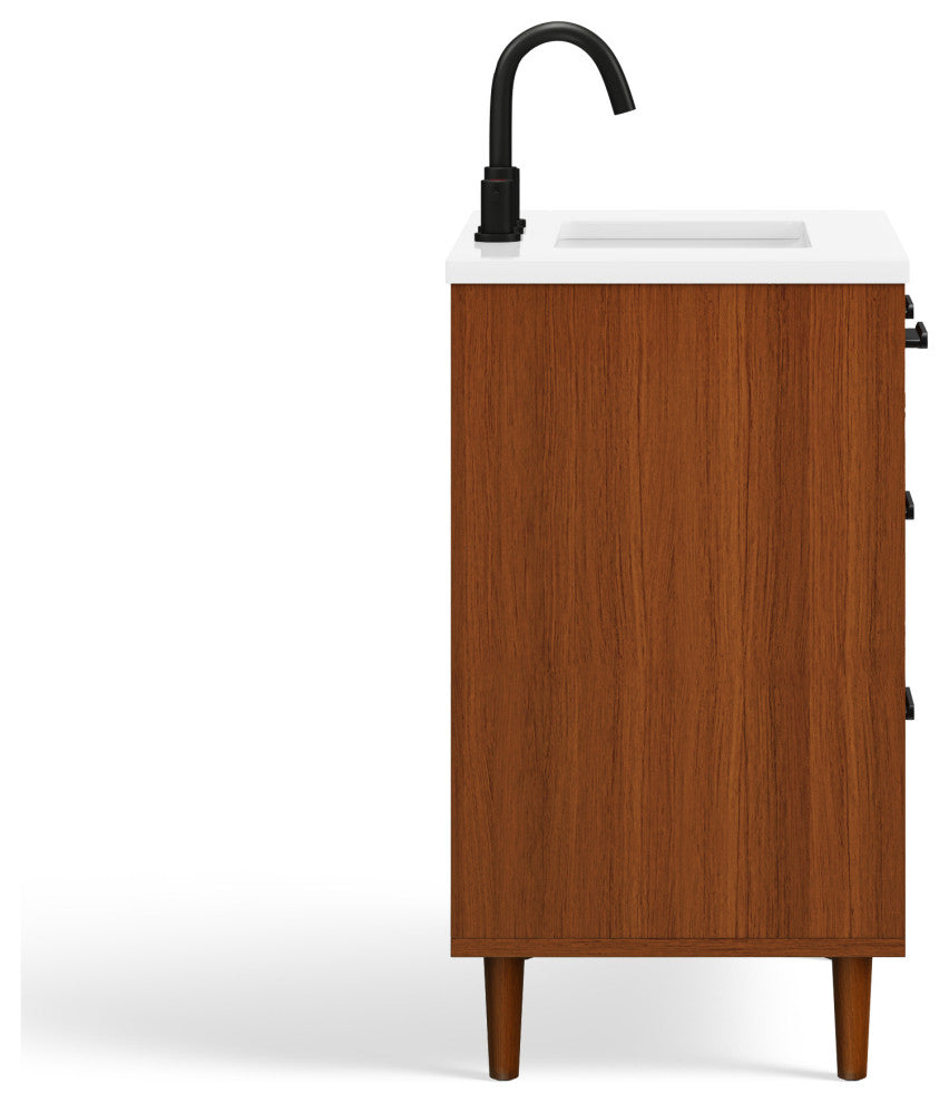 The Darby Bathroom Vanity, Teak, 30", Single Sink, Freestanding