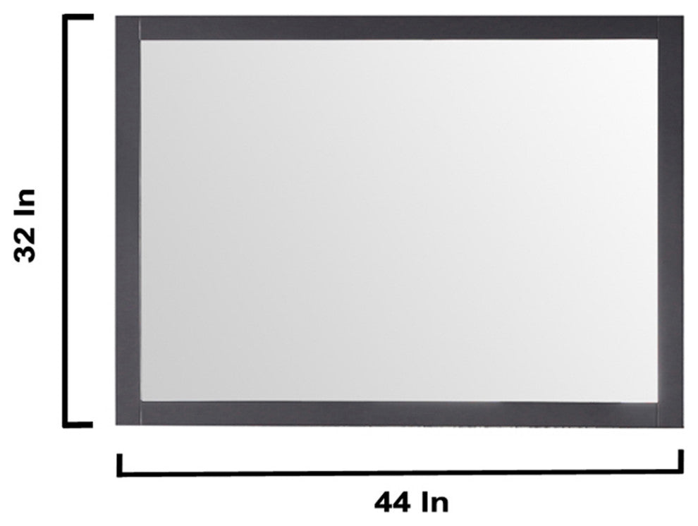 Marsyas 48" Brown Single Vanity Cabinet Quartz Top Square Sink, 44" Wall Mirror