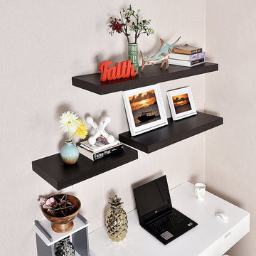 11.81" Depth Grande Floating Wall Shelves, Black, 35.43"