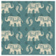 "Woodcut Elephant Pattern B" Digital Paper Print by Daphne Brissonnet, 32"x32"