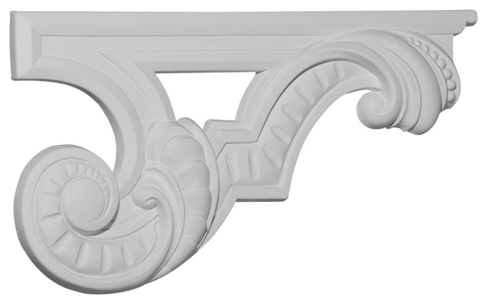 12 3/8"W x 6 5/8"H x 3/4"D Scroll Stair Bracket, Right