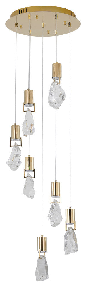 Bethel International MAT08C16G 7-Light Chandelier, Brushed Gold