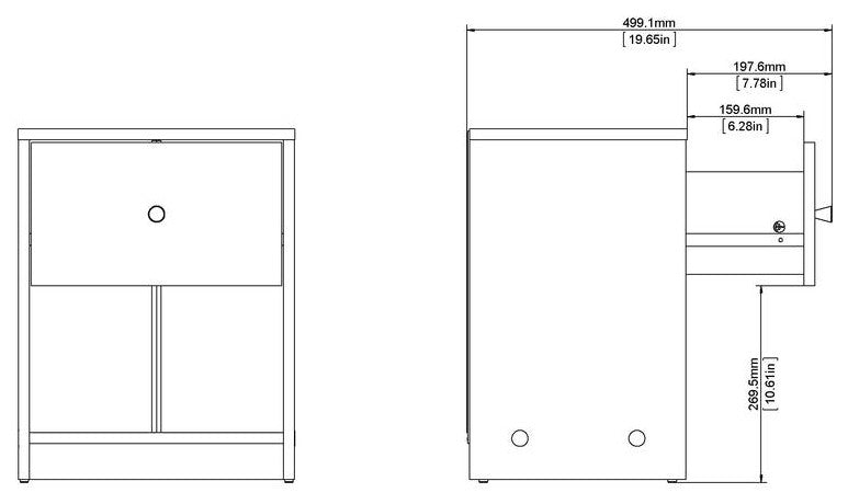 Portland 1 Drawer Nightstand, Black
