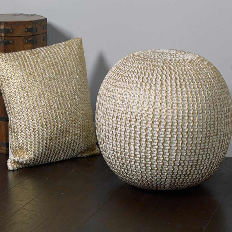 Bone Gold Pouf