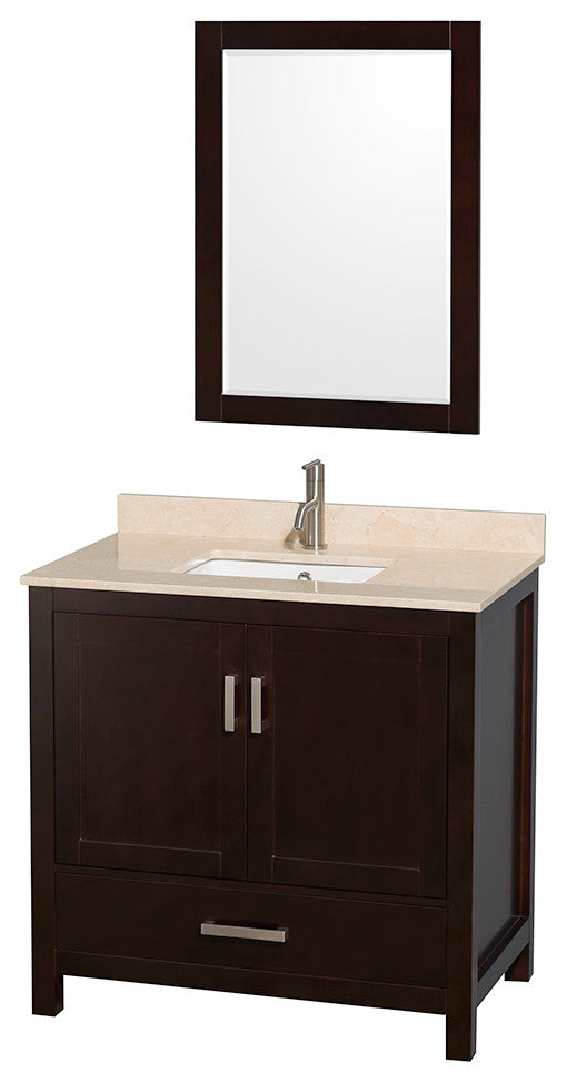 Wyndham WCS141436SESIVUNSM24 Espresso 36 Inch Single Bathroom Vanity