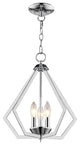 Prism 3-Light Mini Chandelier/Ceiling Mount, Polished Chrome