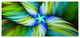 Rotating Fractal Green Star, Large Floral Canvas Art Print, 60"x28"