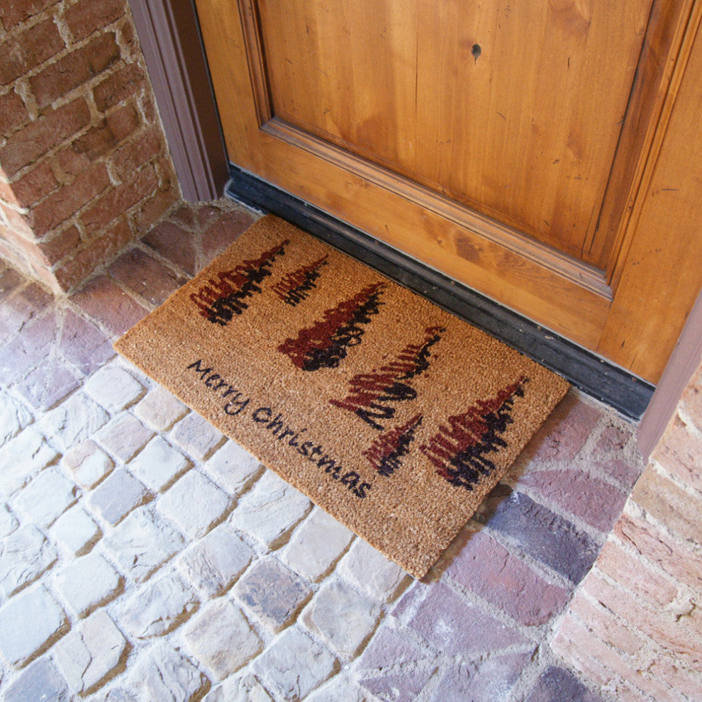 Rubber-Cal "Scottish Fraser Fir Forest" Christmas Doormat 15mm X 18" X 30"