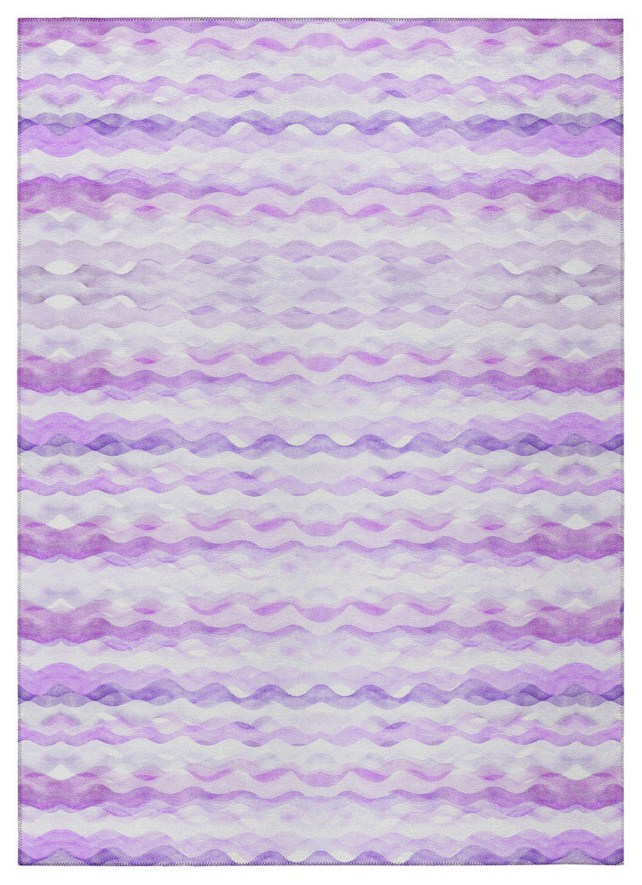 Indoor/Outdoor Seabreeze SZ16 Violet Machine Washable 3' x 5' Rug