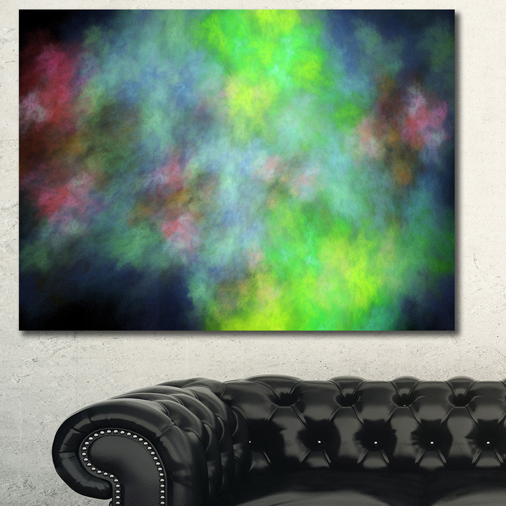 Green Blue Sky with Stars, Abstract Canvas Art Print, 40x30