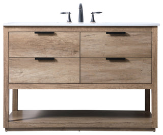 Louie 48" SIngle Bathroom Vanity, Natural Oak
