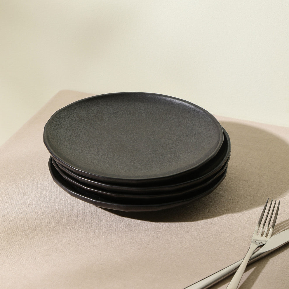 Stone Lain Rio Stoneware Salad Plate Set of 4, Black