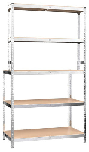 vidaXL Work Table Storage Rack with Shelves Silver Steel and Engineered Wood