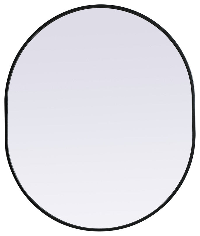 Elegant Decor Metal Frame Oval Mirror 30X36" in Black