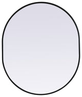 Elegant Decor Metal Frame Oval Mirror 30X36" in Black