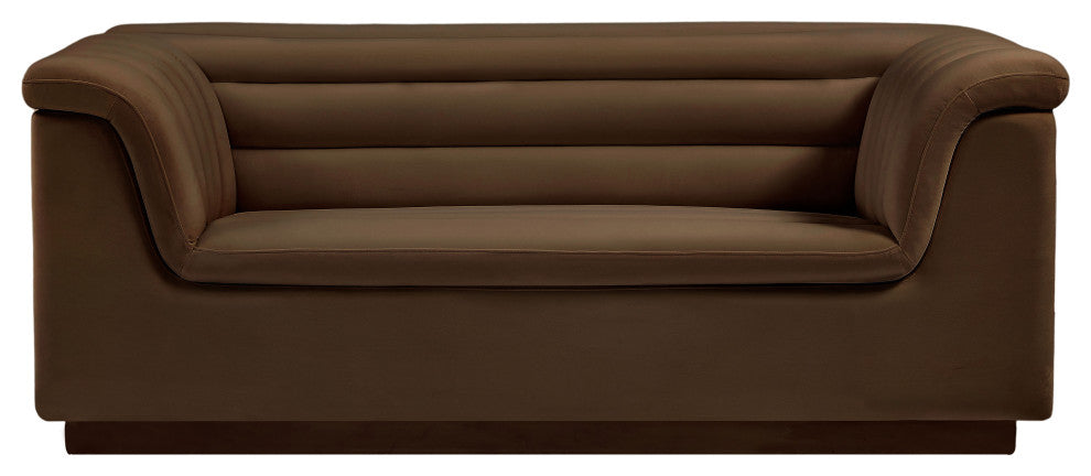 Cascade Upholstered Set, Brown, Velvet, Loveseat