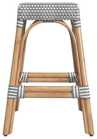 Robias Rectangular Rattan 24.5" Counter Stool, Grey