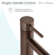 Ivy Single Hole Single Handle High Arc Bathroom Faucet, Oil Rubbed Bronze