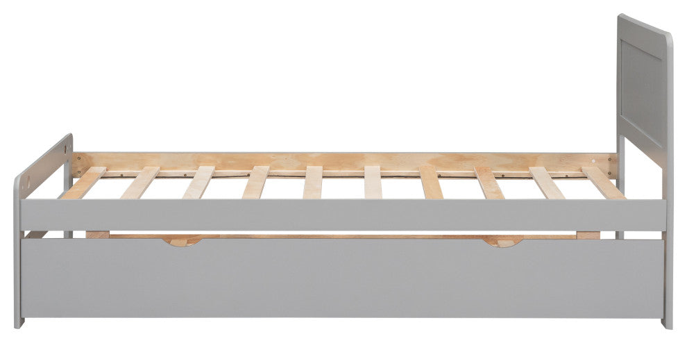 Gewnee Modern Design Twin Size Platform Bed Frame with Trundle