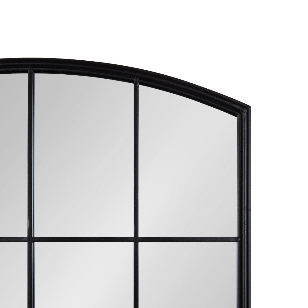 Forsyth Windowpane Arch Mirror, Black 24x36