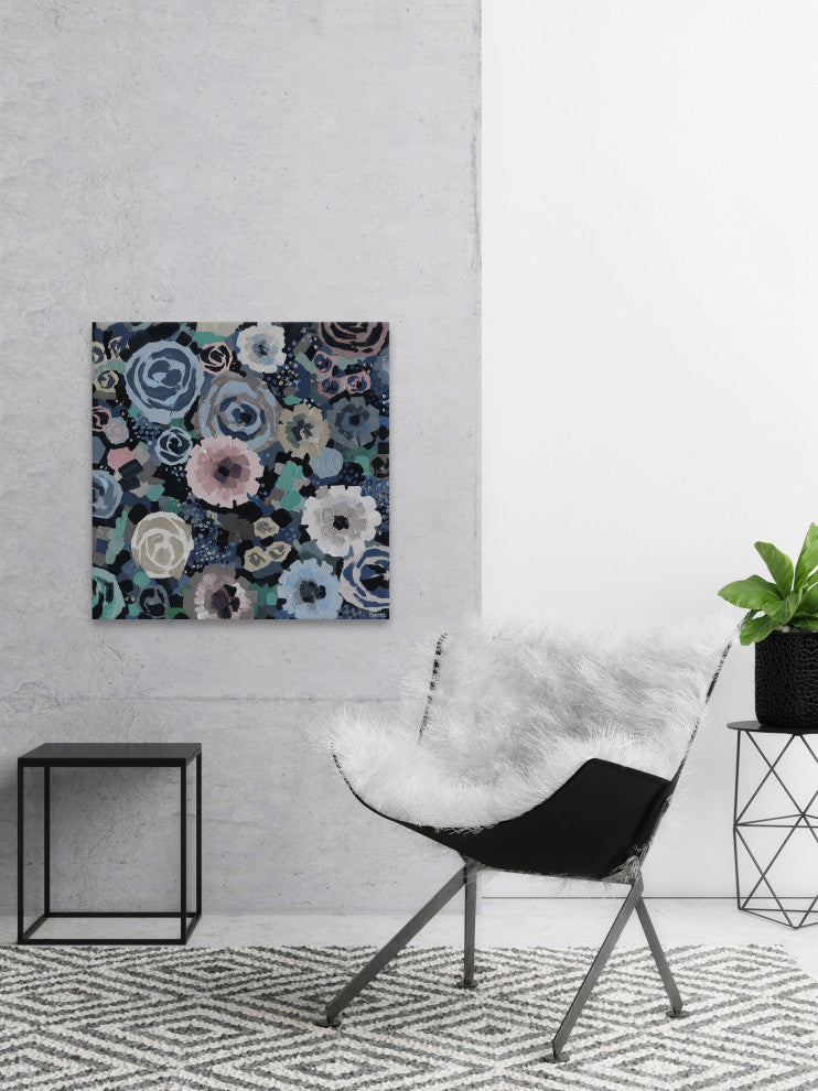 "Perky Blue Bunch" Painting Print on Wrapped Canvas