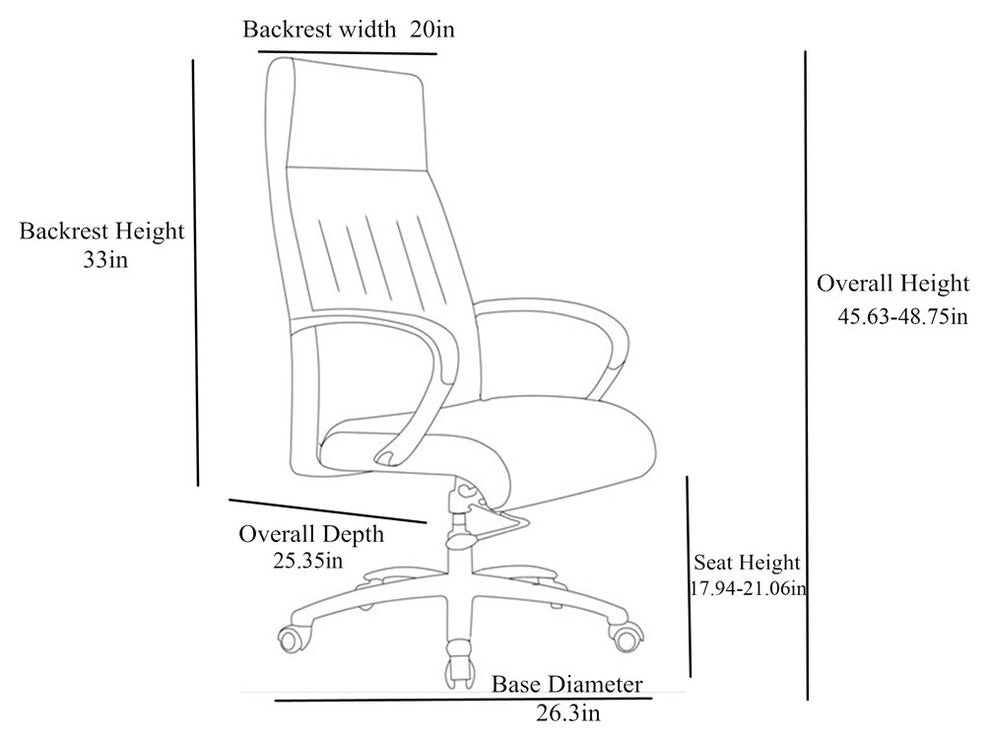 Forbes Modern Fully Reclining Adjustable Executive Chair Tan Top Grain Leather