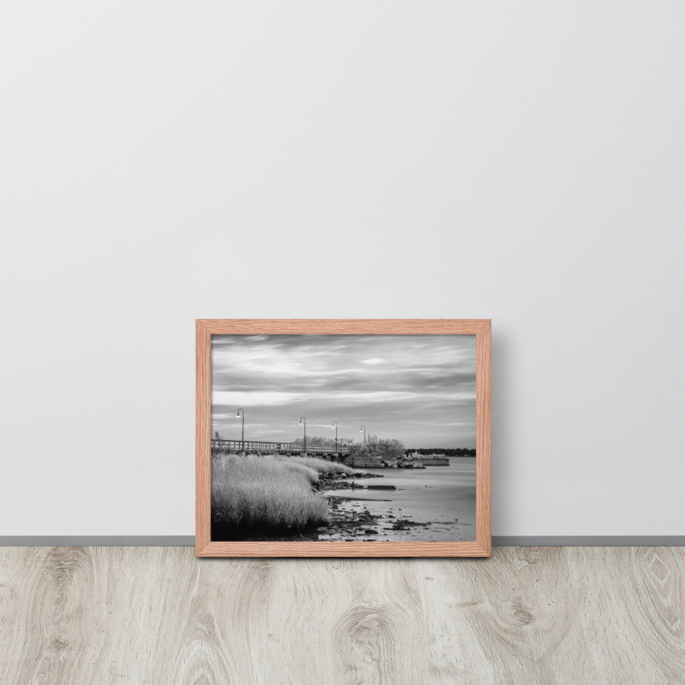 Historic New Castle 2 Coastal Landscape Framed Photo Paper Wall Art Prints, Red Oak, 11" X 14"