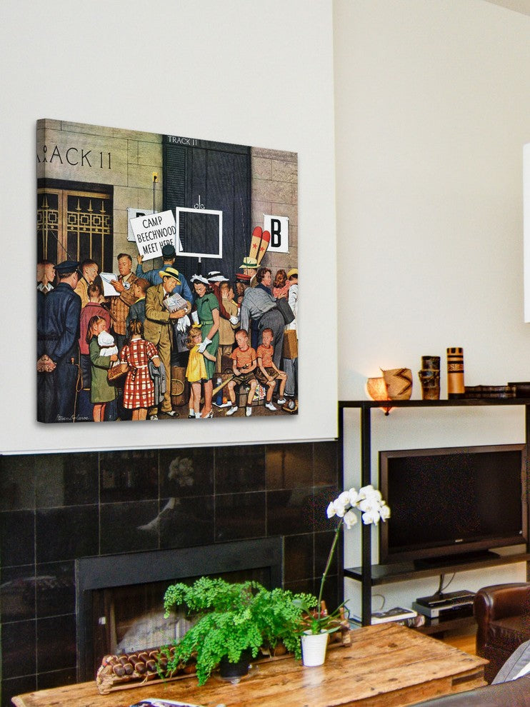 "Track 11" Painting Print on Canvas by Stevan Dohanos