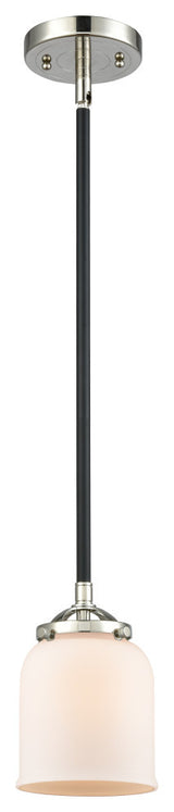 Small Bell 1-Light Mini Pendant, Black Polished Nickel, Matte White