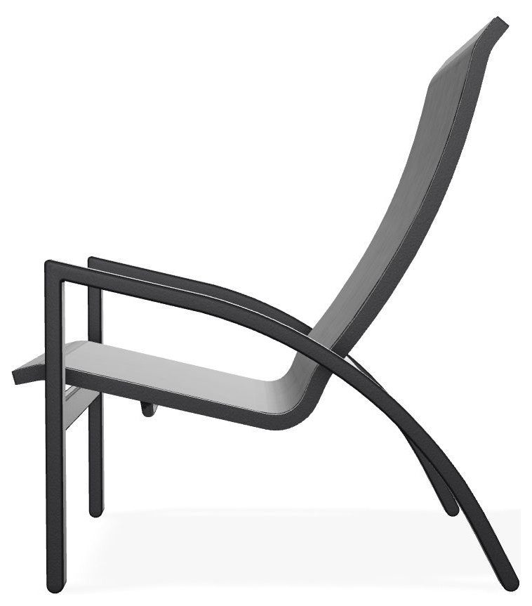 Kendall Sling Stackable Outdoor Lounge Chair, Augustine Shadow/Black