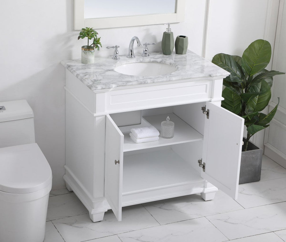 Weston Single Bathroom Vanity Set, White, 36