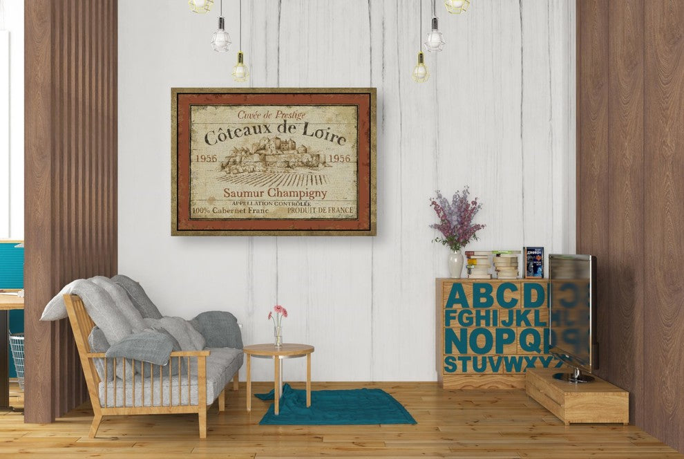 French Wine Label II' by Daphne Brissonnet, Giclee Canvas Wall Art, 34"x26"