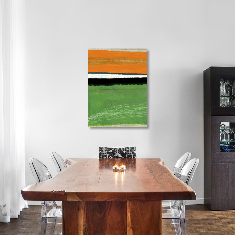 "Orange And Green Abstract 1" Fine Art Print
