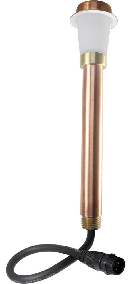 6 Piece Mini Bollard Outdoor LED Area Light Kit, Frosted Diffuser, Copper