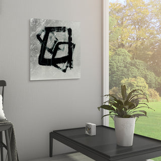 Tessellation I Abstract Wall Art Reverse Printed Tempered Glass With Silver Leaf