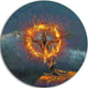 God In The Burning Bush, Landscape Disc Metal Artwork, 11"