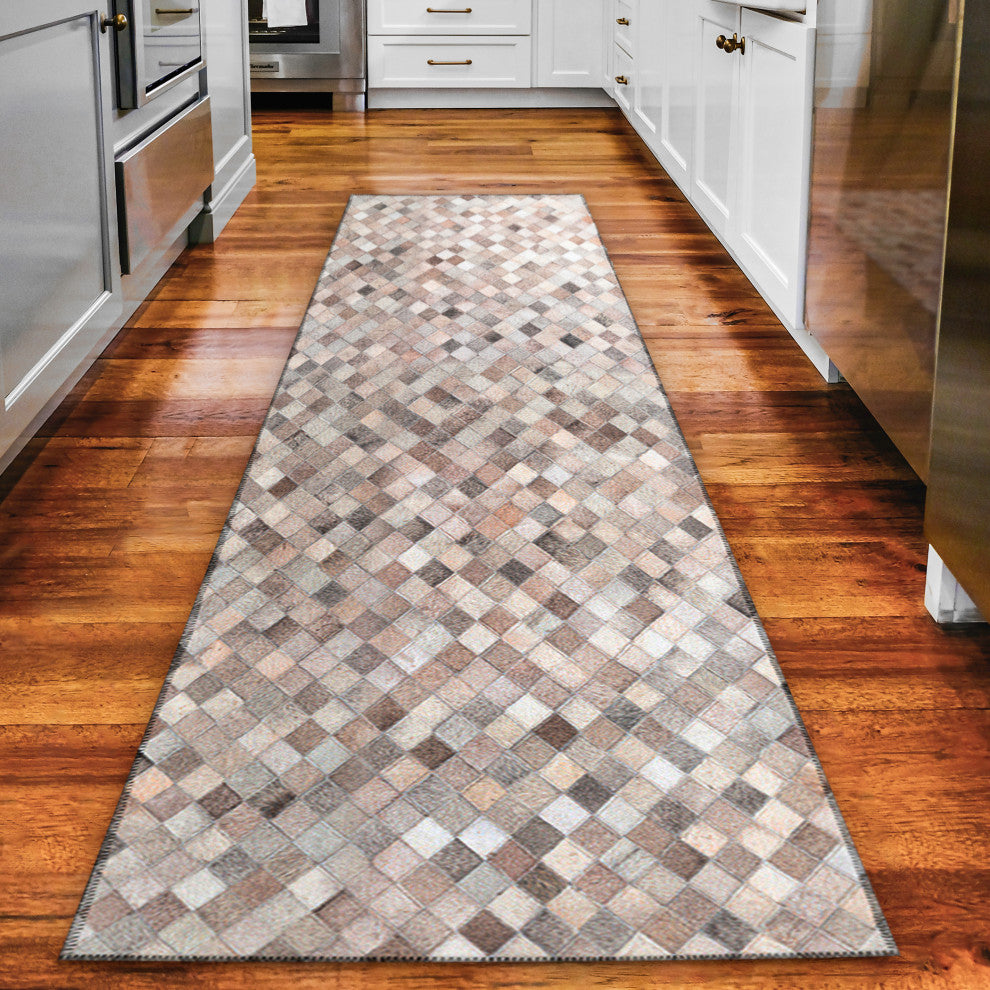 Indoor/Outdoor Stetson SS6 Flannel Machine Washable 2'3" x 7'6" Runner Rug