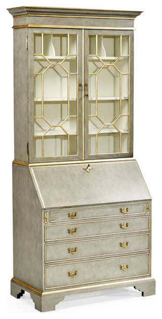 George III Parcel Gilt Secretary Bookcase