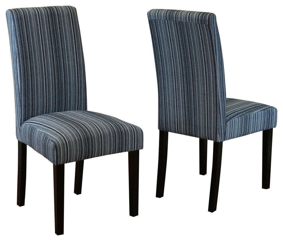 Seville Stripe Fabric Dining Chairs, Set Of 2, Teal