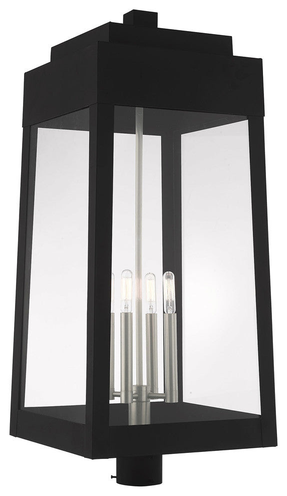 Transitional Black Outdoor Post Top Lantern