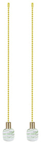 Aspen Creative 20507-X, 12" Glass Knob with Pull Chain, Clear With Light Green L