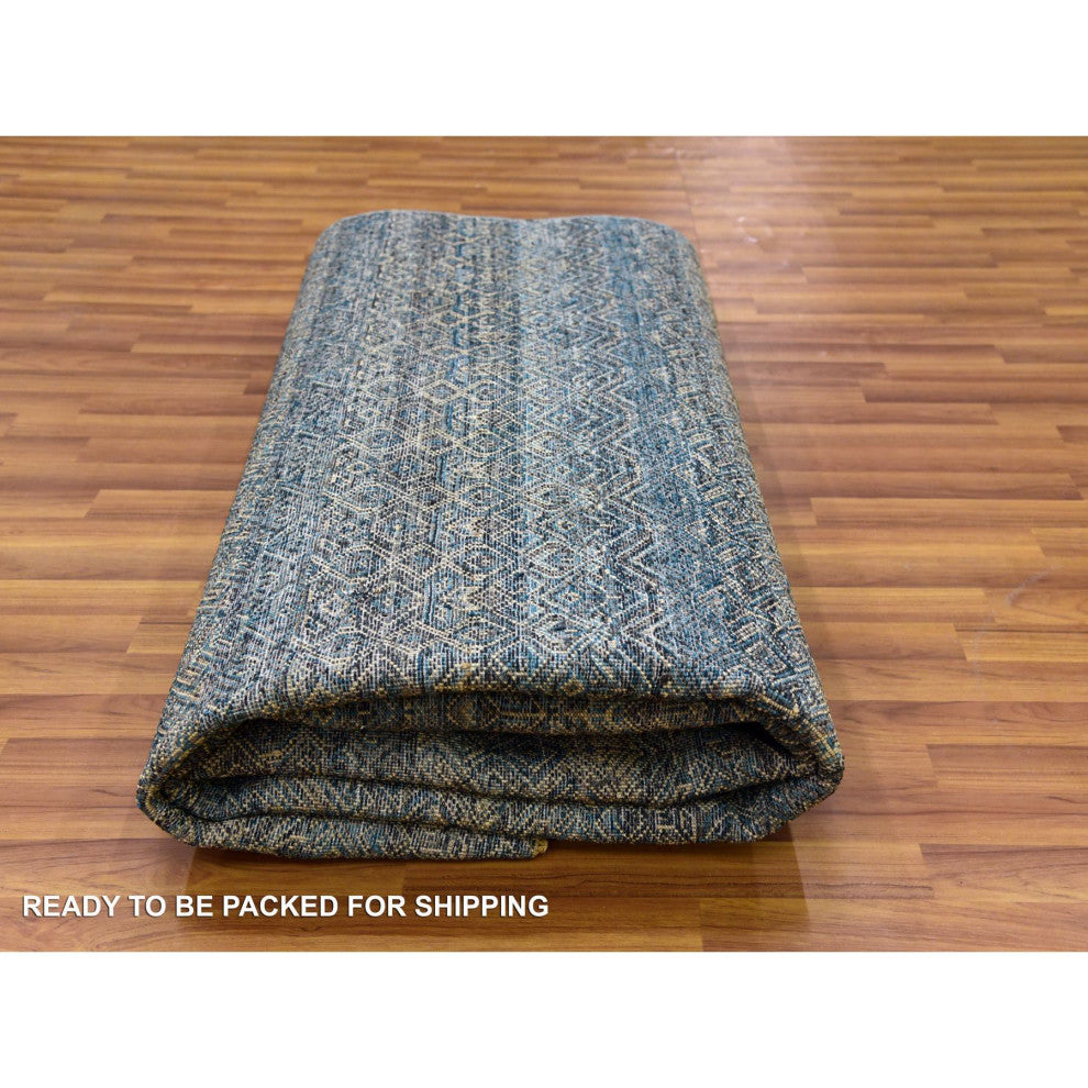 Yale Blue, Kohinoor Herat Design, 100% Wool Hand Knotted Rug, 7'8"x10'